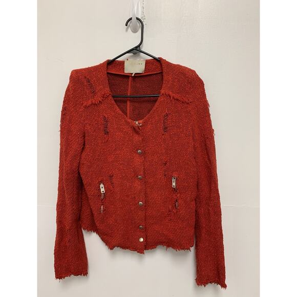 IRO RED AGNETTE JACKET COAT TOP SIZE 3 - Picture 1 of 5